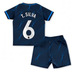 Chelsea Thiago Silva #6 Udebanesæt Børn 2023-24 Kort ærmer (+ korte bukser)